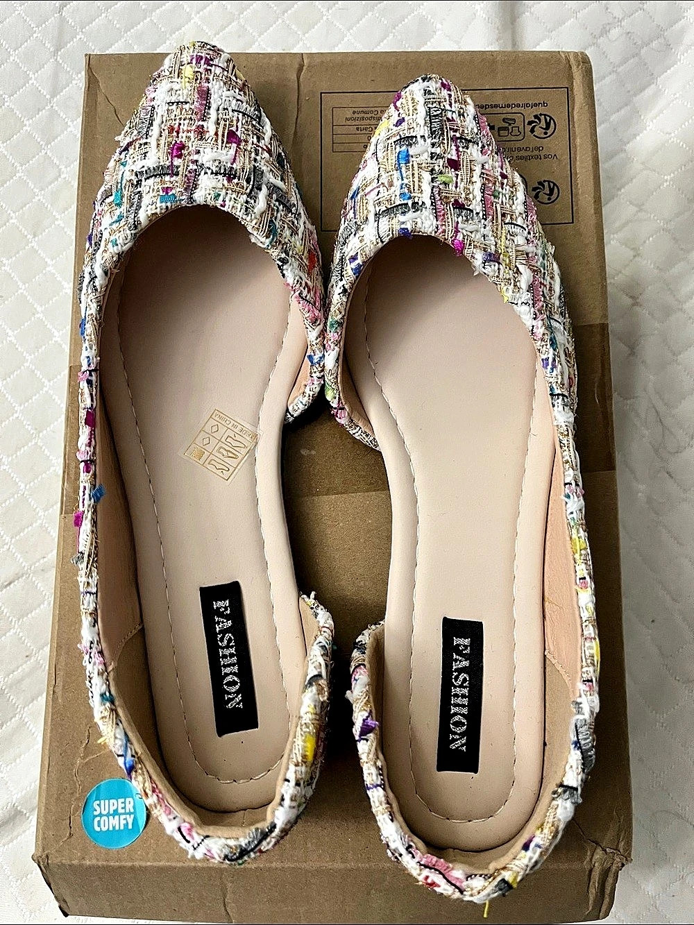 Aerosoles Multicolor & White Tweed Flats EU 40